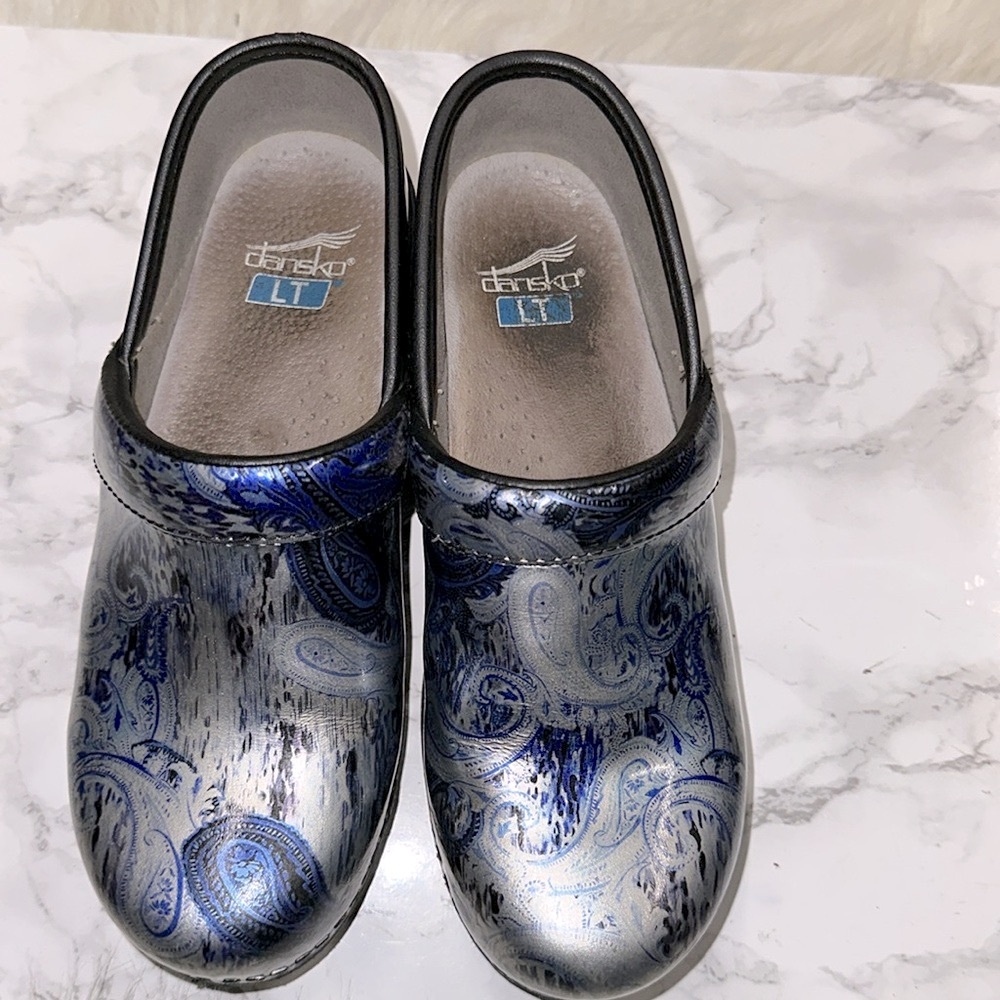 Dansko Blue Artistic Mules - Picture 5 of 11